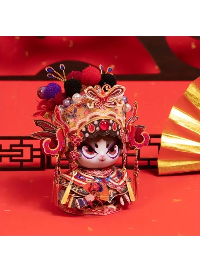 Dark Cat Chinese Opera 3D Metal Puzzle DIY Collectible Figure Red Standing Decoration - Image 5